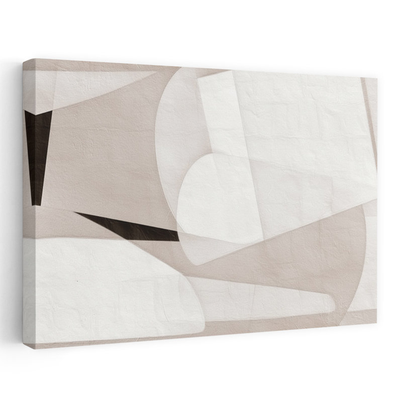 Art mural géométrique abstrait contemporain à formes organiques, H 16 po x l 24 po