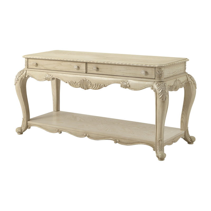 Table de canapé, chêne rétro, Blanc antique