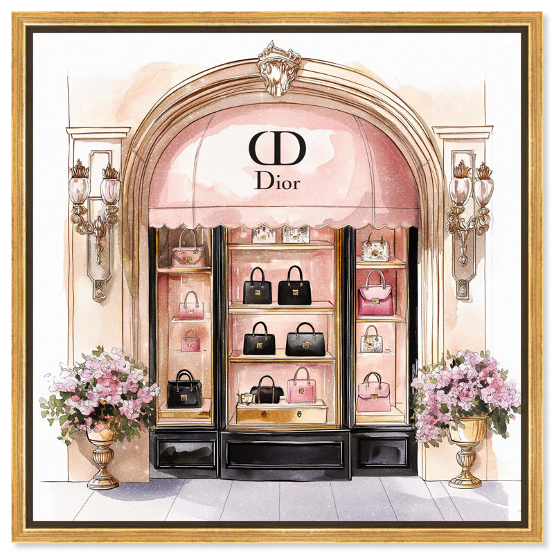 Illustration de mode sur toile Classy Purse Store Art par Art Remedy, H 31 po x l 31 po x P 1,8 po, Cadre doré