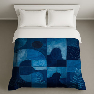 Blue Geometric Abstract Shapes Duvet Covers