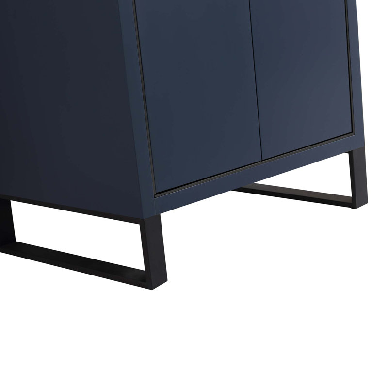 24'' Single Bathroom Vanity Set, Matte Black, Navy Blue