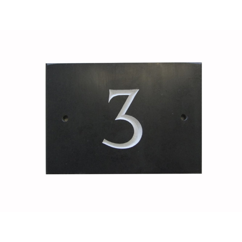 Odacia 10cm H Stone House Number, 3, Black