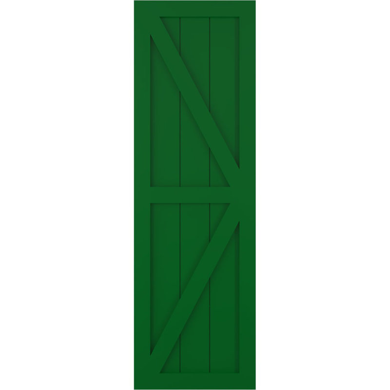True Fit PVC deux panneaux de ferme à fixation fixe avec barre en Z, Vert Guignet, 18", 46"