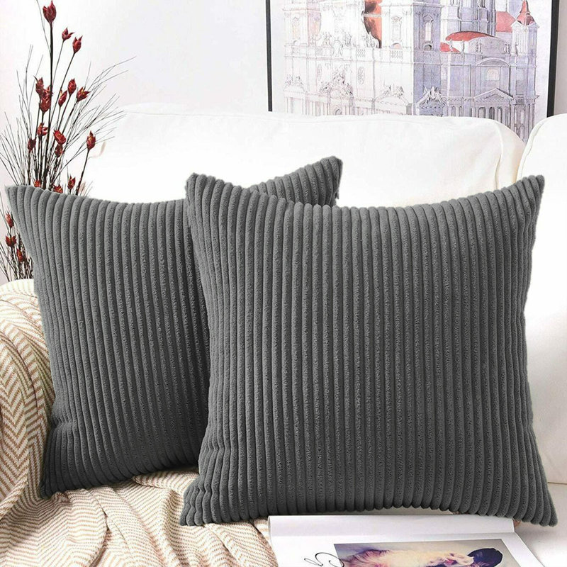 Cotton Square Cushion, Grey
