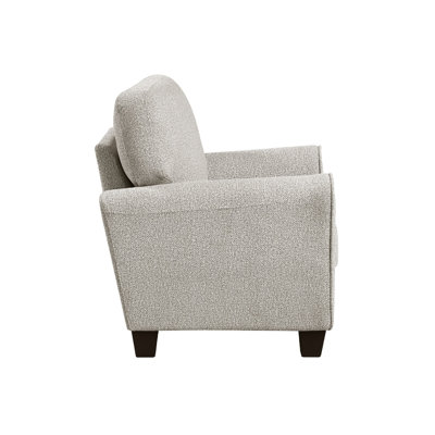 Loi Sofa Armchair With Reversible Cushion, Transitional Gray Chenille