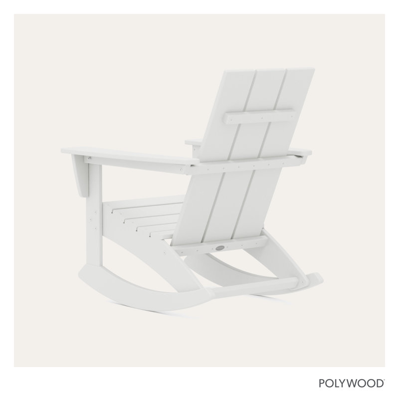 POLYWOOD Modern Adirondack Rocking Chair, White