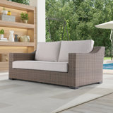 Manhattan 66.93'' Metal Outdoor Loveseat