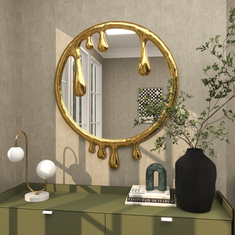 Moderna Aluminum Accent Mirror, Gold