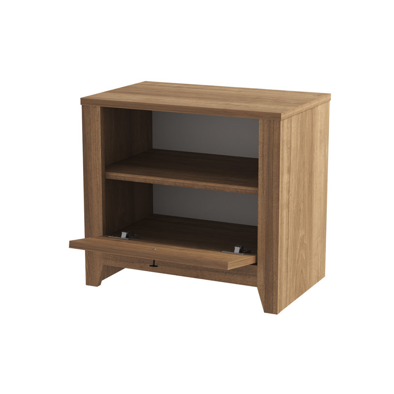 55cm W Manufactured Wood Bedside Table, Istanbul Walnut