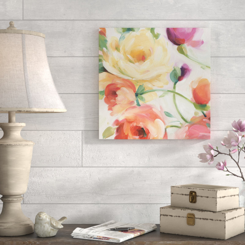 «Florabundance III», reproduction de peinture acrylique, H 36 po x l 36 po x P 1,5 po, Toile tendue