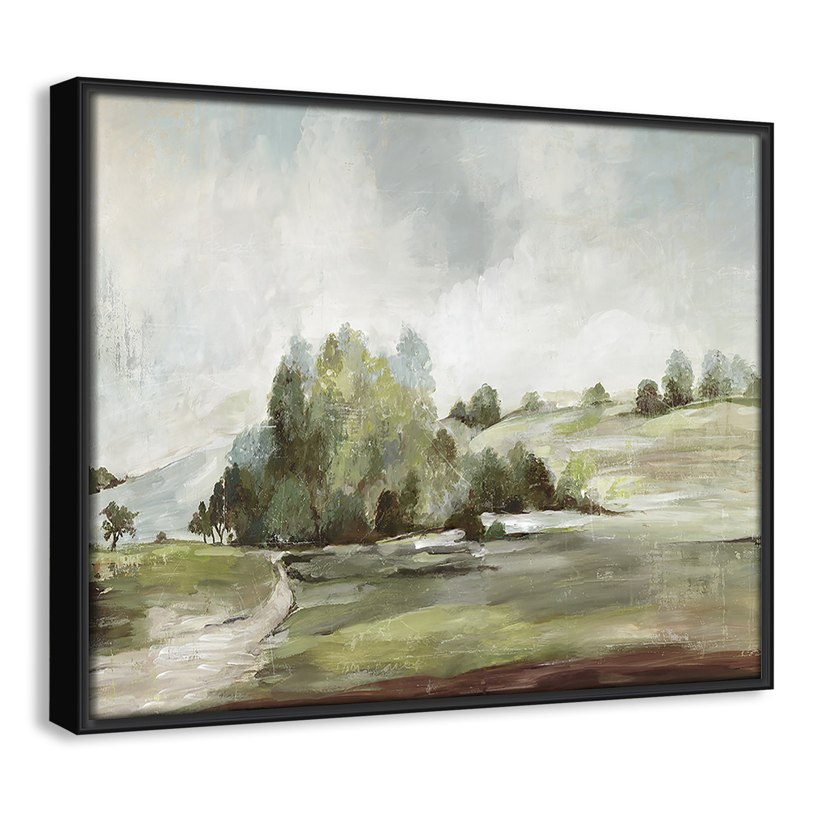 Concorde "Green Country Road" Print, 12.5" H x 15.5" W, Black