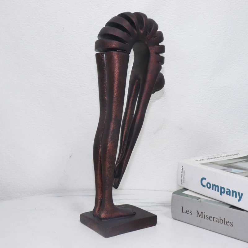 2026 New Abstract Bending Person Statue Modern Resin Figurine Elegant Minimalist Sculpture for Living Room Office Decor
