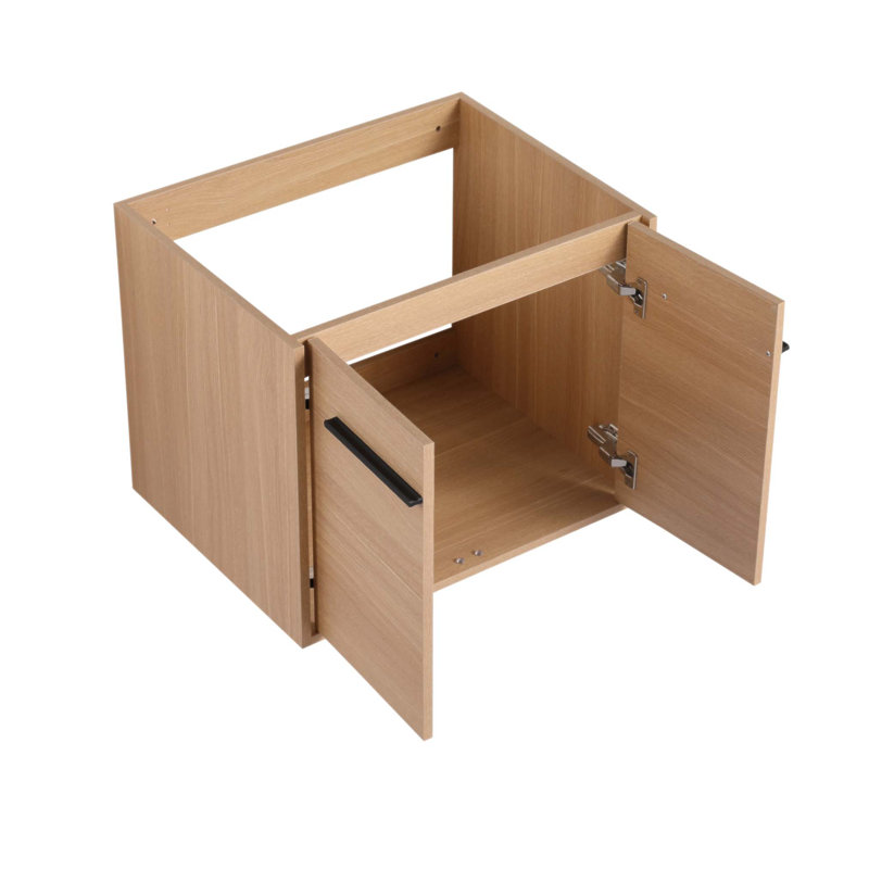 24 Inch Bathroom Vanity With Resin Countertop Sink And Storage, Durable And Stylish For Modern Bathrooms, Oak, 24"