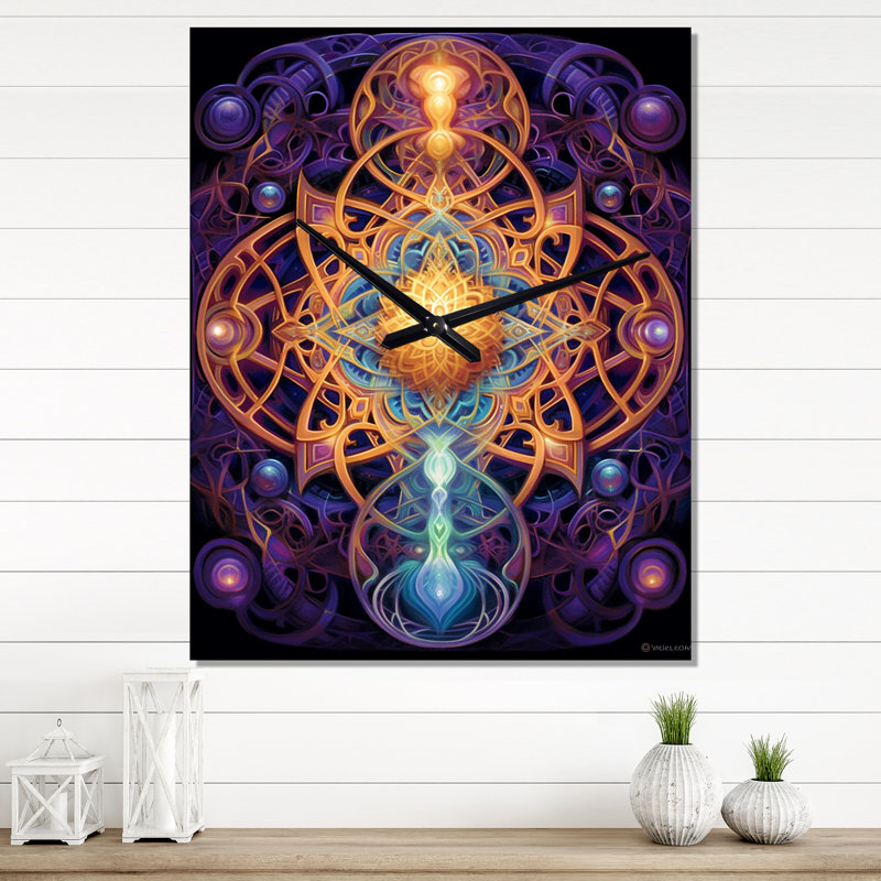 Horloge murale moderne Mandalas mystiques - Boho Mandala, Petit