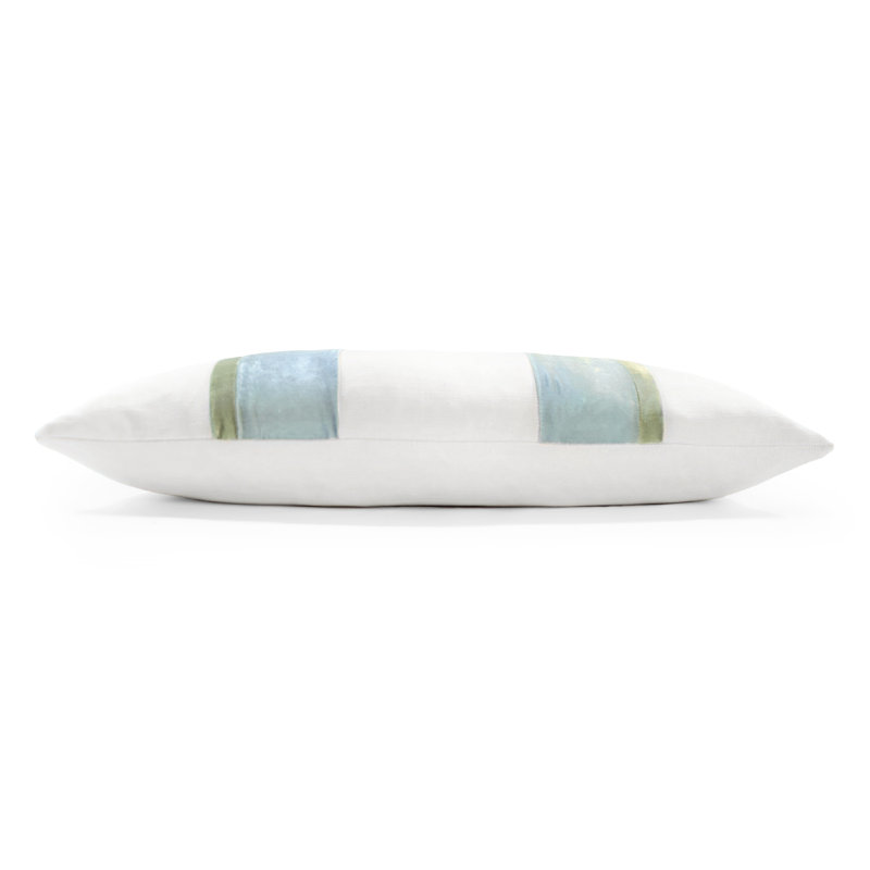 Stripe Lumbar Pillow Cover & Insert, Ice, 12" x 24"