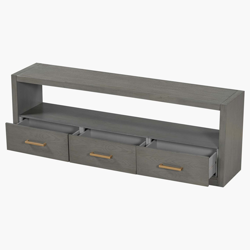 Classic Design Console Table with Three Drawers and Spacious Surface, Gray