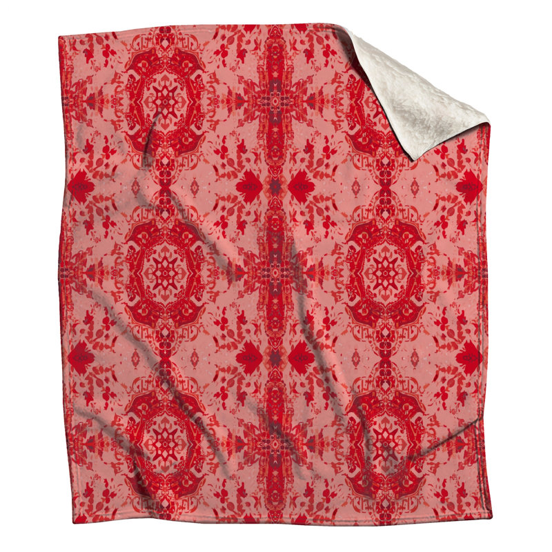 Red Ornate Mandala Blankets, 50in W x 60in H