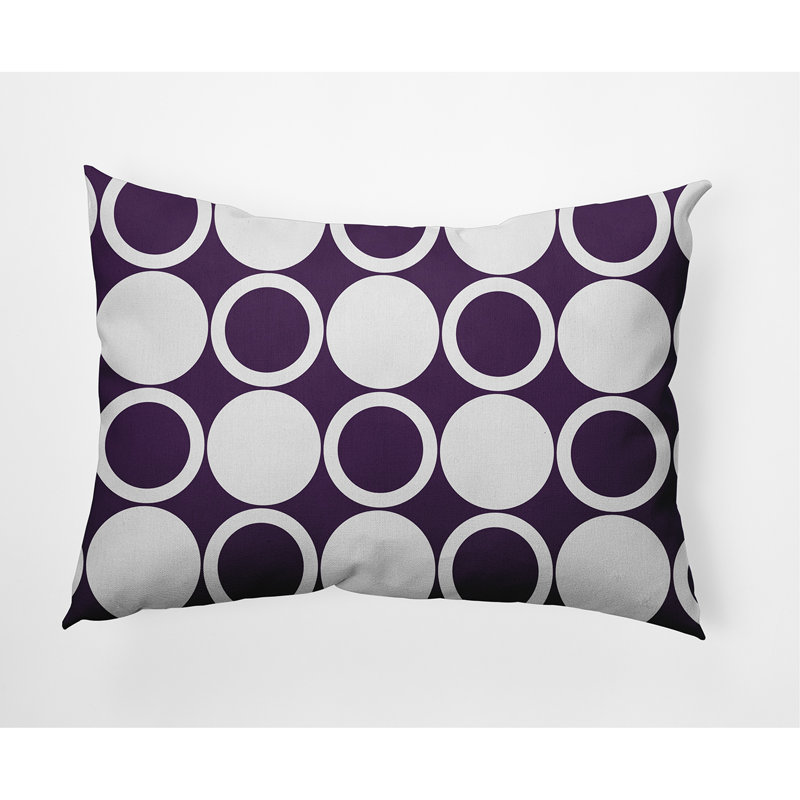 Housse de coussin rectangulaire en coton et insert, Mauve