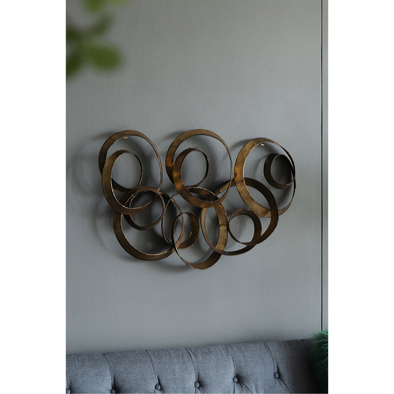 Ensemble de garniture murale en feuille d'or de 38,5 x 22 x 4,2 po, pour bureau de chambre à coucher, formation en métal, méthode d'installation facile, mise en valeur artisanale en fer, article de décoration de bureau, structure solide, à assembler,