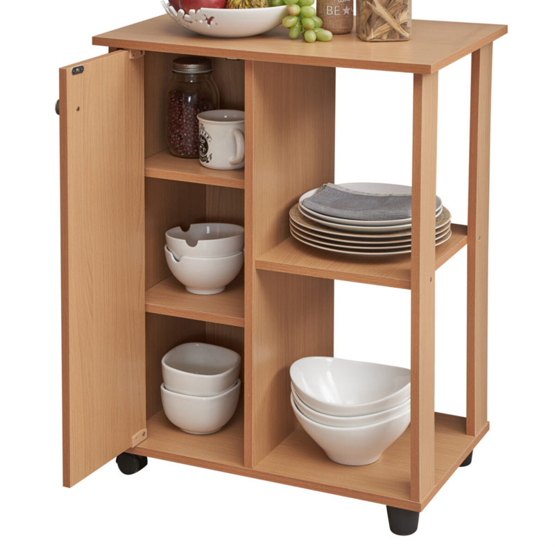 Alberto Wood Kitchen Cart, Beech