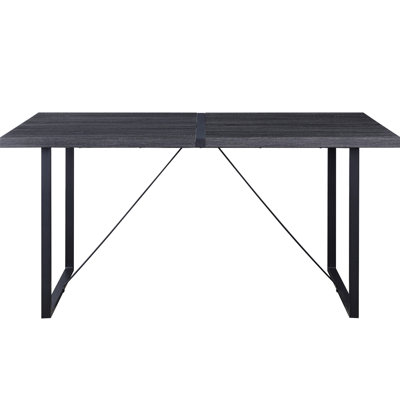 Grey Oak And Black Dining Option, Rectangular, Stable Sled Base For A Long-lasting Table Sleek Occasions,