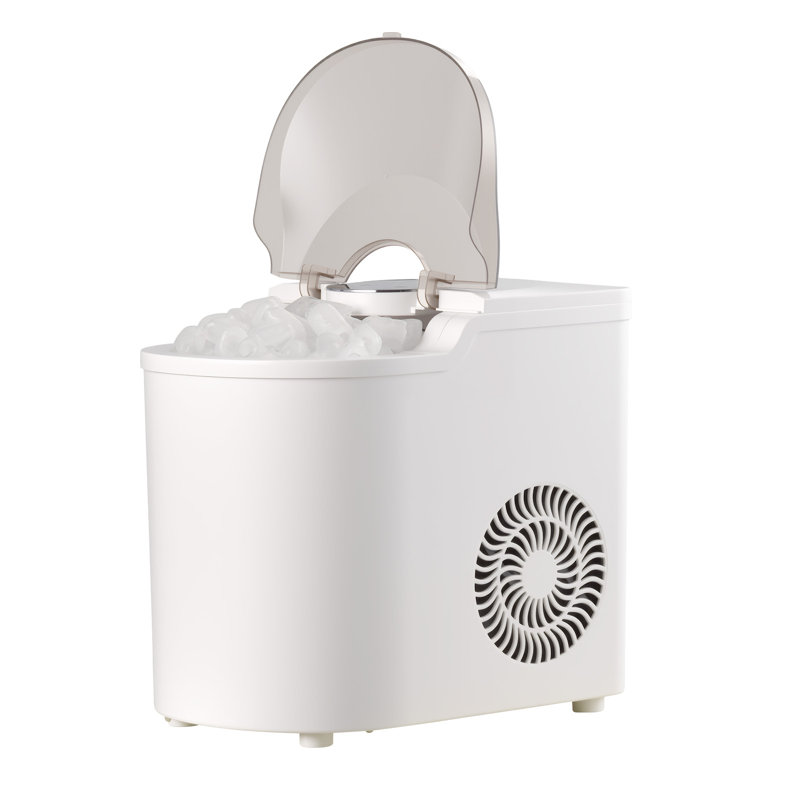 Machine à glace de comptoir, 7 cubes prêts en 6 minutes, 26 livres par jour, machine portative autonettoyante avec pelle à glace, machine à glaçons avec 2 balles de glace pour la maison, la cuisine, le bureau, le bar et la fête