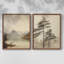 «Vintage Landscape», ensemble de 2 estampes numériques encadrées-553801680-553801687