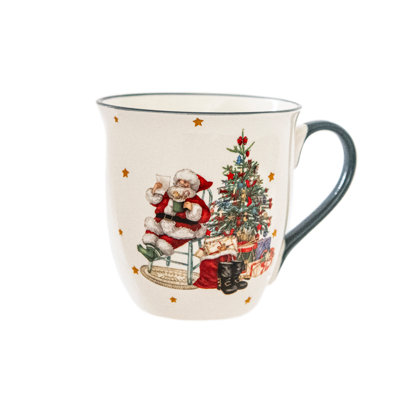 17.5oz Ceramic Mug Santa- Set of 2