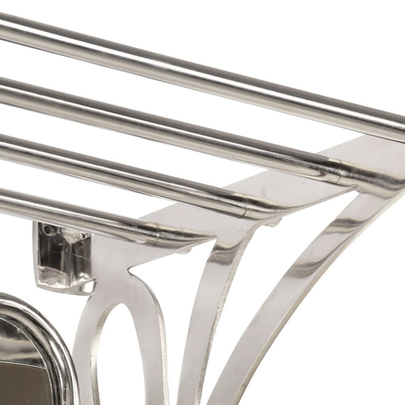 Vidaxl Luggage Rack Nickel Aluminum Standard Adjustable Armrests, 23.6" H x 26" W x 15" D, Nickel