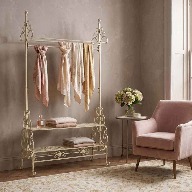 Portant à vêtements l 40 "Santangelo, Crème