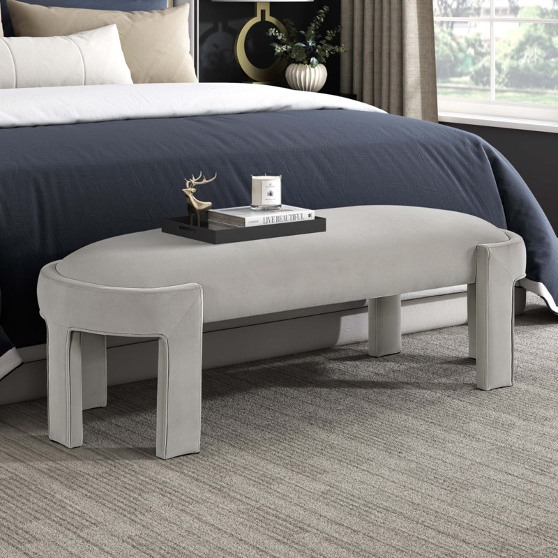 Banc rembourré élégant, Taupe