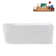 59" Streamline Soaking Glossy White Freestanding Tub and Tray With Internal Drain
