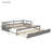 Wooden Extending Daybed with Trundle, Twin to King Daybed Frame with Solid Wood Slats, Space-Saving Guest Bed, Gray-118487010