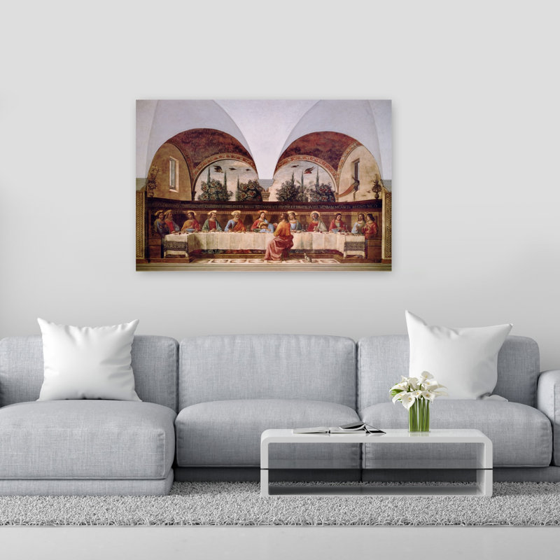 The Last Supper Classic Contemporary Wall Art Print by Domenico Ghirlandaio - Wrapped Canvas Print, 101.6cm H x 152.4cm W