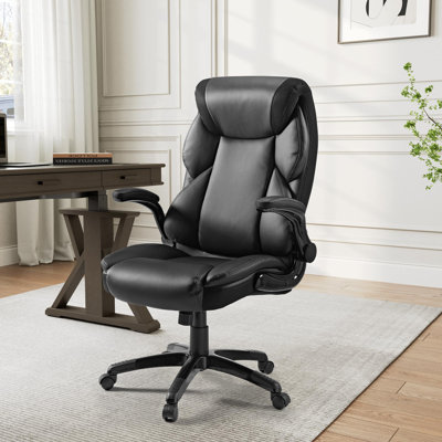 Oversized Adjustable Faux Leather Home Office Executive Chair by Inbox Zero
