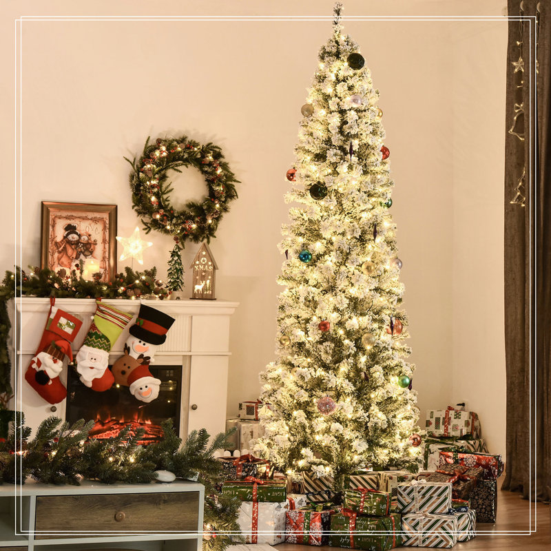 Sapin de Noël artificiel mince 7,5 pi, H 7,5 pi