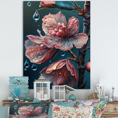 «Doline Pink Blooming Cherry Flowers», reproduction sur toile