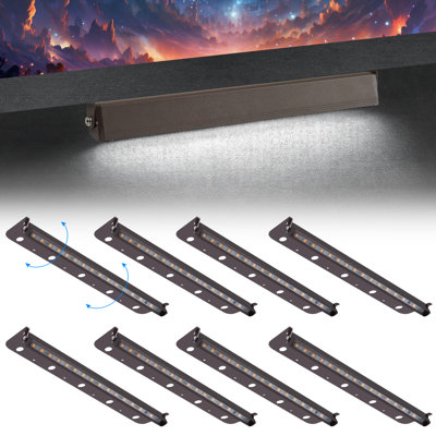 12inch 5W LED Hardscape Lighting,12V Low Voltage 5000K Daylight White Retaining Wall Light-8 Packs