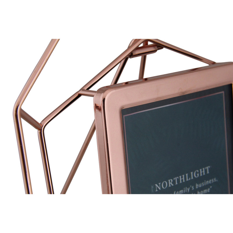11" Contemporary Hexagonal 4" x 6" Photo Picture Frame - Rose Gold