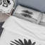 Ensemble de housse de couette moderne noir et blanc à motif de feuilles tropicales rayées II - microfibre de polyester-66388542