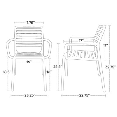 Outdoor Stacking Dining Armchair (Set Of 4)
