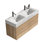 Meuble-lavabo 48 po Grace avec lavabo en quartz d'ingénierie en chêne et tiroirs noirs doux