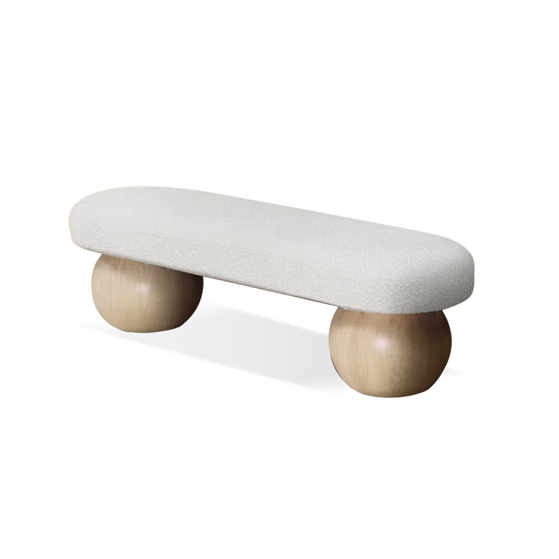 Banc en velours de chambre à coucher et de vestibule en bois de style moderne, Burlywood