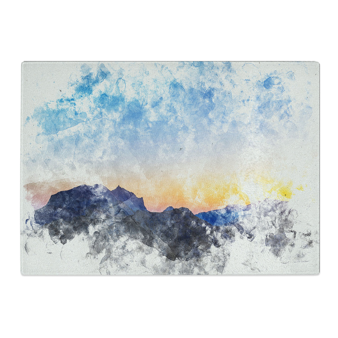 Tempered Glass Mountain Range in Spain Chopping Board