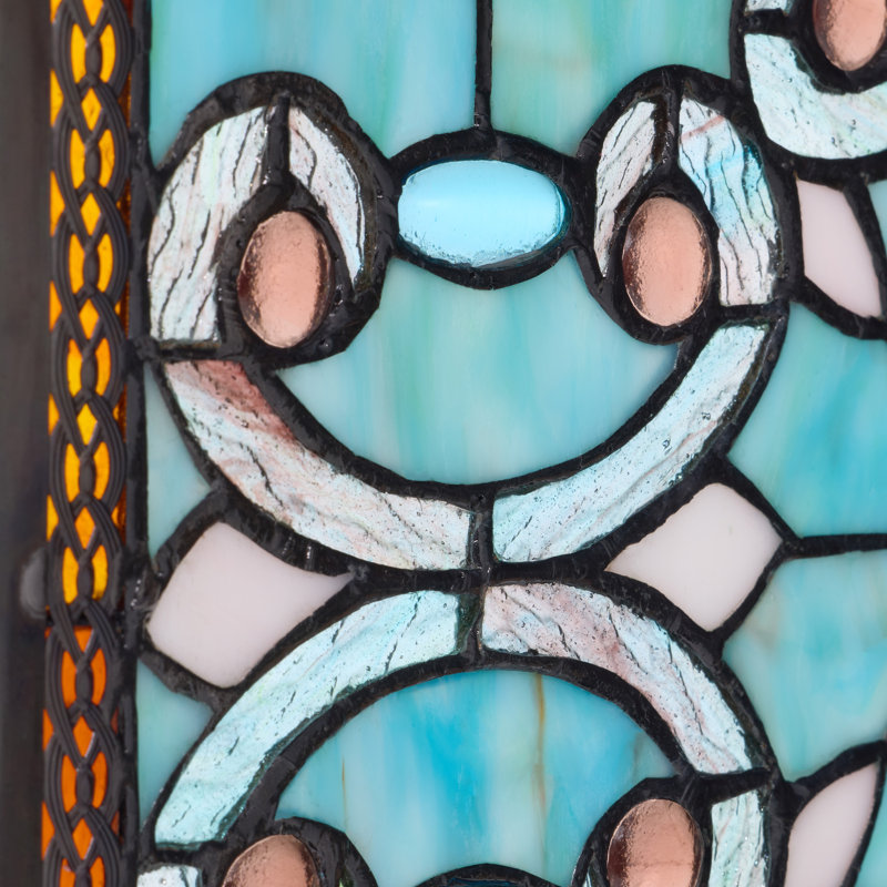 26"H Baroque Style Tiffany-Stained Glass Window Panel
