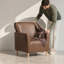 Housse pour fauteuil extensible d'aspect cuir - Housse de canapé 1 pièce pour la protection des meubles de salon-314149605