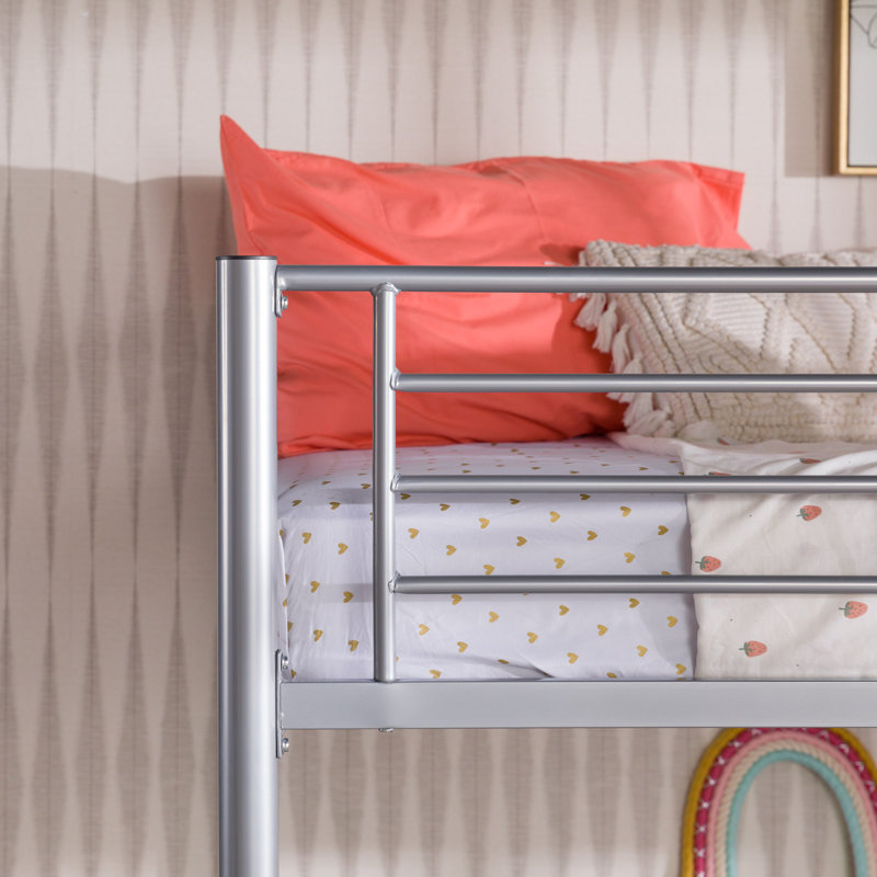 Milie Metal Loft Bed with Bookcase by Mack & Milo™, Silver