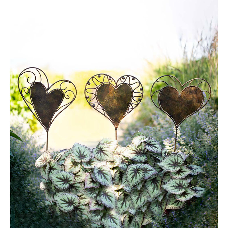 Piquets de jardin 3 pièces Elegant Heart
