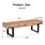 Banc de salle à manger de style campagnard 59 pouces avec design industriel, utilisation polyvalente pour la cuisine, le couloir et la chambre à coucher