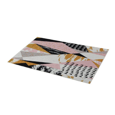 Tapis tissé de qualité supérieure, 100% polyester | Antibactérien, antidérapant sous le dessous, hauteur de poils de 0,3 po | Lavable à la machine, impression numérique 3D | Idéal pour le salon, la chambre à coucher et le bureau | Durable et faci